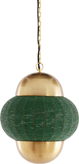 Light & Living Hanglamp Cetara - Kralen - 33cm - Donkergroen/Brons