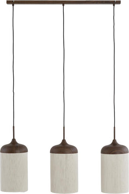 Light & Living Hanglamp Dania - Bruin/Crème - 90x22x32cm - 3L - Modern - Hanglampen Eetkamer, Slaapkamer, Woonkamer