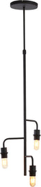 Light & Living Hanglamp Edisa - 3-lamps - Mat Zwart