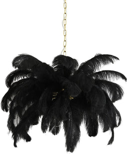 Light & Living Hanglamp Feather - Zwart - Ø80cm - Landelijk - Hanglampen Eetkamer, Slaapkamer, Woonkamer