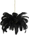 Light & Living Hanglamp Feather - Zwart - Ø80cm - Landelijk - Hanglampen Eetkamer, Slaapkamer, Woonkamer