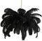 Light & Living Hanglamp Feather - Zwart - Ø80cm - Landelijk - Hanglampen Eetkamer, Slaapkamer, Woonkamer