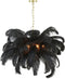 Light & Living Hanglamp Feather - Zwart - Ø80cm - Landelijk - Hanglampen Eetkamer, Slaapkamer, Woonkamer