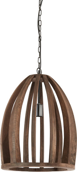 Light & Living Hanglamp Haranka - Mangohout - 38cm - Donkerbruin