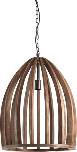 Light & Living Hanglamp Haranka - Mangohout - 47cm - Chocoladebruin