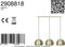 Light & Living Hanglamp Jaicey - Goud - 120x33x25cm - 3L - Modern - Hanglampen Eetkamer, Slaapkamer, Woonkamer