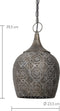 Light & Living Hanglamp Kadiri - Grijs - Ø23,5cm - Oosters - Hanglampen Eetkamer, Slaapkamer, Woonkamer