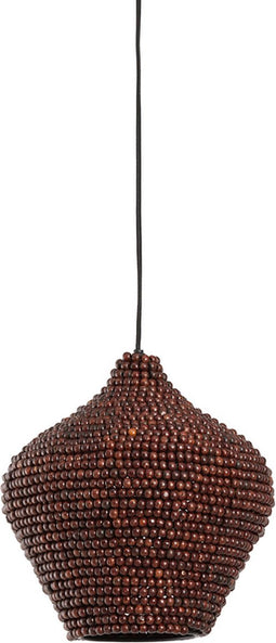 Light & Living Hanglamp Kalenga - Kralen - 28cm - Donkerbruin