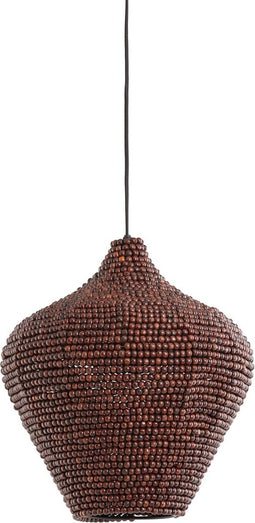 Light & Living Hanglamp Kalenga - Kralen - 36cm - Donkerbruin