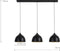 Light & Living Hanglamp Kylie - Zwart - 135x30x26cm - 3L - Modern - Hanglampen Eetkamer, Slaapkamer, Woonkamer