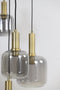 Light & Living Hanglamp Lekar - 9-Lamps - Antiek Brons/Smoke