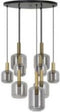 Light & Living Hanglamp Lekar - 9-Lamps - Antiek Brons/Smoke
