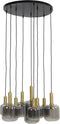 Light & Living Hanglamp Lekar - 9-Lamps - Antiek Brons/Smoke