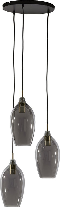 Light & Living Hanglamp Lukaro - 3-lamps - Smoke/Antiek Brons