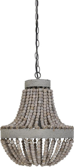 Light & Living Hanglamp Luna - Wit - Ø35,5cm - Landelijk - Hanglampen Eetkamer, Slaapkamer, Woonkamer
