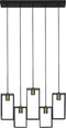 Light & Living Hanglamp Marley - Zwart - 60x15x57cm - 5L - Luxe - Hanglampen Eetkamer, Slaapkamer, Woonkamer