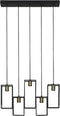 Light & Living Hanglamp Marley - Zwart - 60x15x57cm - 5L - Luxe - Hanglampen Eetkamer, Slaapkamer, Woonkamer