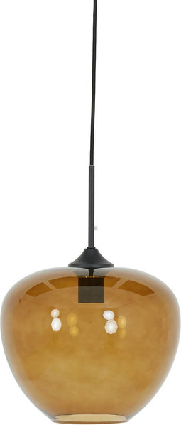 Light & Living Hanglamp Mayson - Bruin Glas - Ø30cm - Modern - Hanglampen Eetkamer, Slaapkamer, Woonkamer