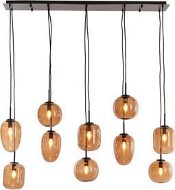 Light & Living Hanglamp Mezza - Glas - 10-lamps - Bruin