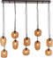 Light & Living Hanglamp Mezza - Glas - 10-lamps - Bruin