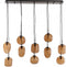 Light & Living Hanglamp Mezza - Glas - 10-lamps - Bruin