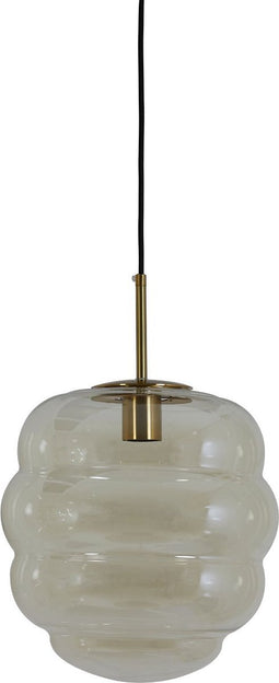 Light & Living Hanglamp Misty - Smoke Glas - 30x30x37cm - Modern - Hanglampen Eetkamer, Slaapkamer, Woonkamer