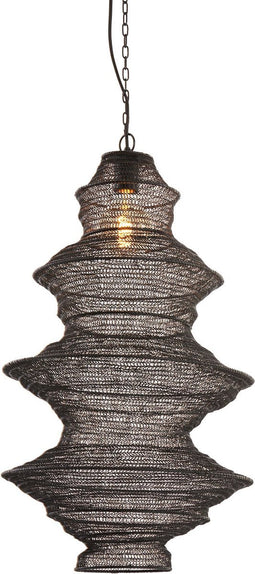 Light & Living Hanglamp Nakisha - Zwart - Ø40cm - Modern - Hanglampen Eetkamer, Slaapkamer, Woonkamer