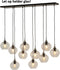 Light & Living Hanglamp Rakel - 10-Lamps - Mat Zwart