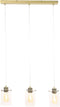 Light & Living Hanglamp Vancouver - Antiek Brons Glas - 65x12x18,5cm - 3L - Modern - Hanglampen Eetkamer, Slaapkamer, Woonkamer