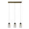 Light & Living Hanglamp Vancouver - Antiek Brons Glas - 65x12x18,5cm - 3L - Modern - Hanglampen Eetkamer, Slaapkamer, Woonkamer