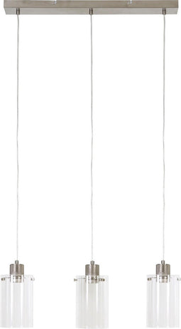 Light & Living Hanglamp Vancouver - Nikkel Glas - 65x12x18,5cm - 3L - Modern - Hanglampen Eetkamer, Slaapkamer, Woonkamer