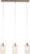 Light & Living Hanglamp Vancouver - Nikkel Glas - 65x12x18,5cm - 3L - Modern - Hanglampen Eetkamer, Slaapkamer, Woonkamer