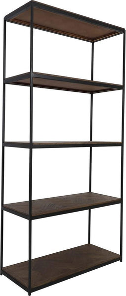 Light & Living Kast open 97x42x202 cm ALAIN hout bruin-zwart