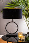 Light & Living Lampenkap Ovaal Velours - Zwart - 45x21x22cm - voor Tafellampen, Staande lamp