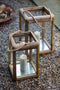 Light & Living Lantaarn HILO - hout+glas S/2