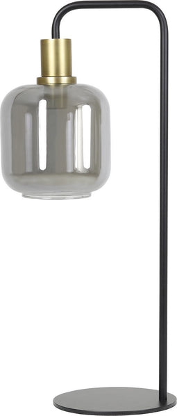Light & Living Lekar Tafellamp - Antiek Brons/Smoke Glas - Ø18x57,5 cm