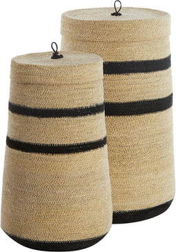 Light & Living - Mand BELLAGIO - Ø33x52cm - Wit - Set van 2