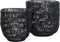Light&living Mand S/2 Ø33x24+Ø41x42 cm MATTN rotan mat zwart