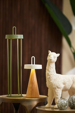 Light&living - Oplaadbare Tafellamp - voor binnen en buiten - LED-Ø13x50 cm - ISALO - olijf groen