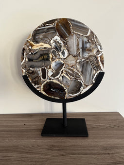 Light & Living Ornament op voet 25x11x35 cm GOUYA agaat+mat zwart