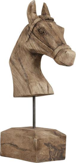 Light & Living Ornament op voet Horse - Hout - 25x14x48cm - Landelijk - Kerst cadeau - Kerst cadeautjes - Cadeau vrouw - Cadeau man - Cadeau voor haar - Cadeau voor hem - Kerstcadeau - Kerst kado - Kado man - Kado vrouw