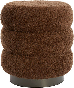 Light & Living Poef Jobbi - Bruin - Ø40cm - Modern