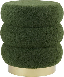 Light & Living Poef Kimi - Groen - Ø40cm - Modern