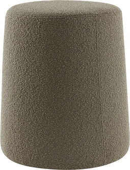 Light & Living Poef Lauryn - Bouclé Ø39cm - Grijs/Bruin