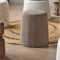Light & Living Poef Lauryn - Bouclé Ø39cm - Grijs/Bruin