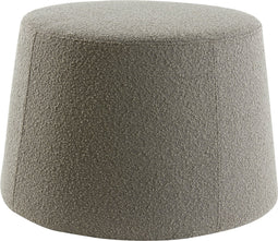 Light & Living Poef Lauryn - Bouclé Ø59cm - Grijs/Bruin