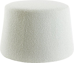 Light & Living Poef Lauryn - Wit Bouclé - Ø59cm - Modern