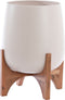 Light&living Pot op voet deco Ø44x53 cm KARUNA hout+mat crème