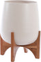 Light&living Pot op voet deco Ø44x53 cm KARUNA hout+mat crème