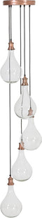 Light & Living Quirina - Hanglamp - 5 lichts - Koper en Glas